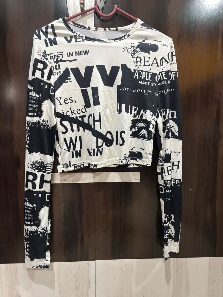Graphic Print Crop Top