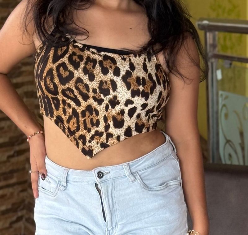 Leopard Print Crop Top
