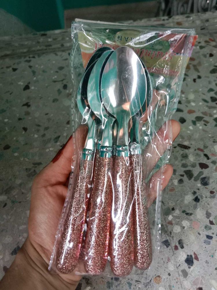 Glitter Spoon -- pack Of 6