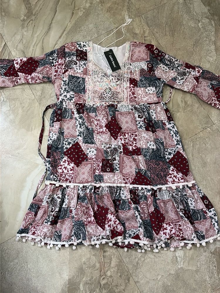 Patchwork Print Dress