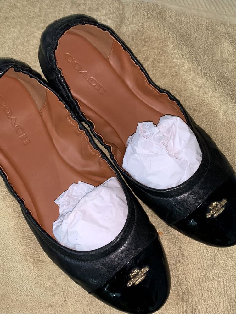 Coach Bellies Black With Golden Logo