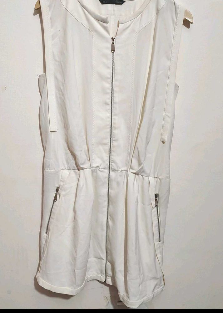 Off White Cut Sleeves Dress For 36 Bust