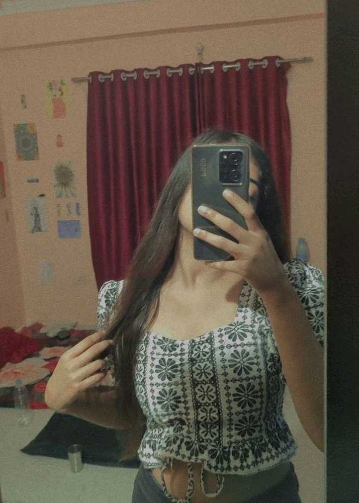 Patterned Crop Top
