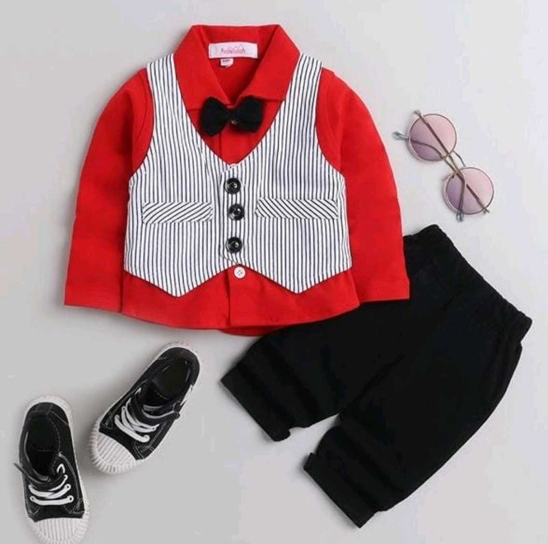 Boy&#39;s 3-Pc Red &amp; Black Formal Outfit