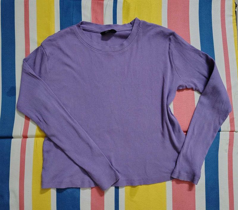 Max Liliac Ribbed Tshirt