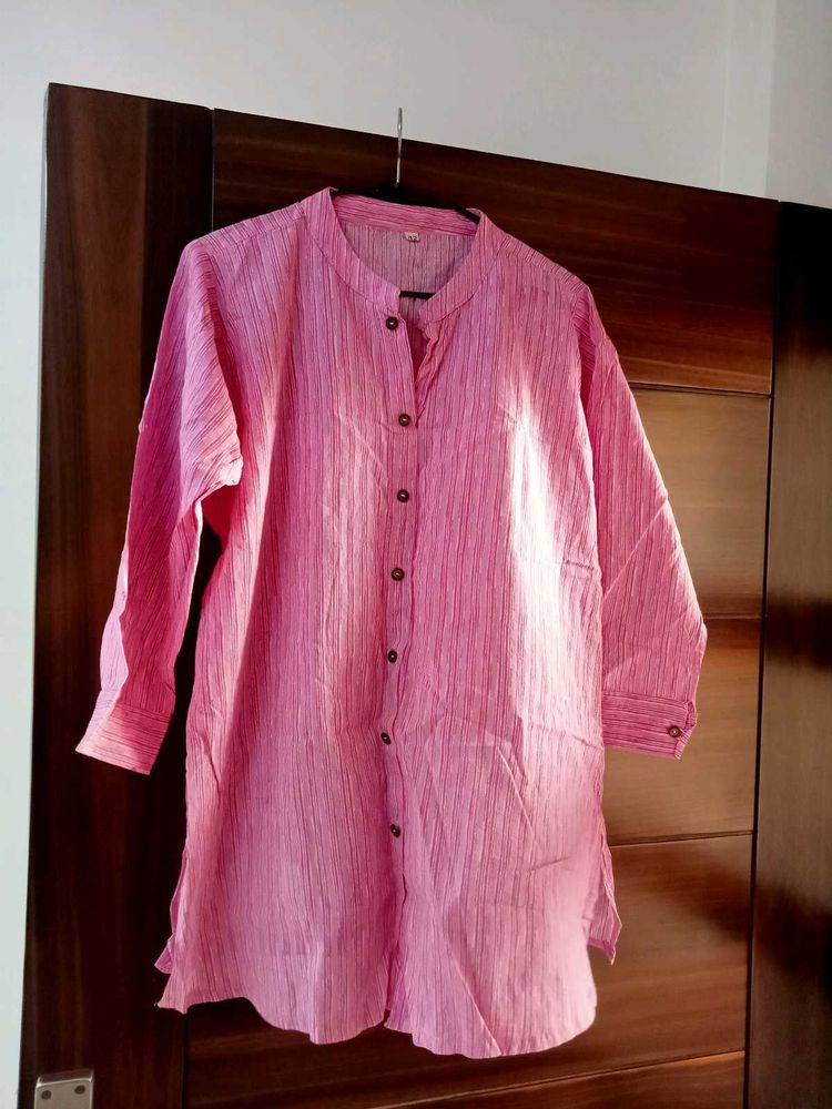 Pink Striped Tunic Top