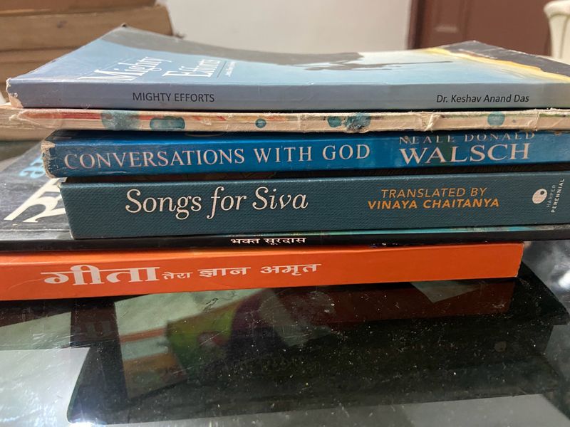 SPIRITUAL BOOKS /lord Shiva Devotional Poetry And iskcon Books - Combo Of 6 Books
