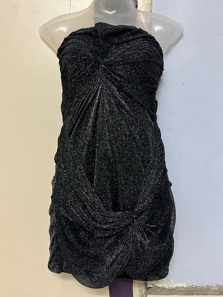 Pintrest Branded Sparkly Black Mini Dress