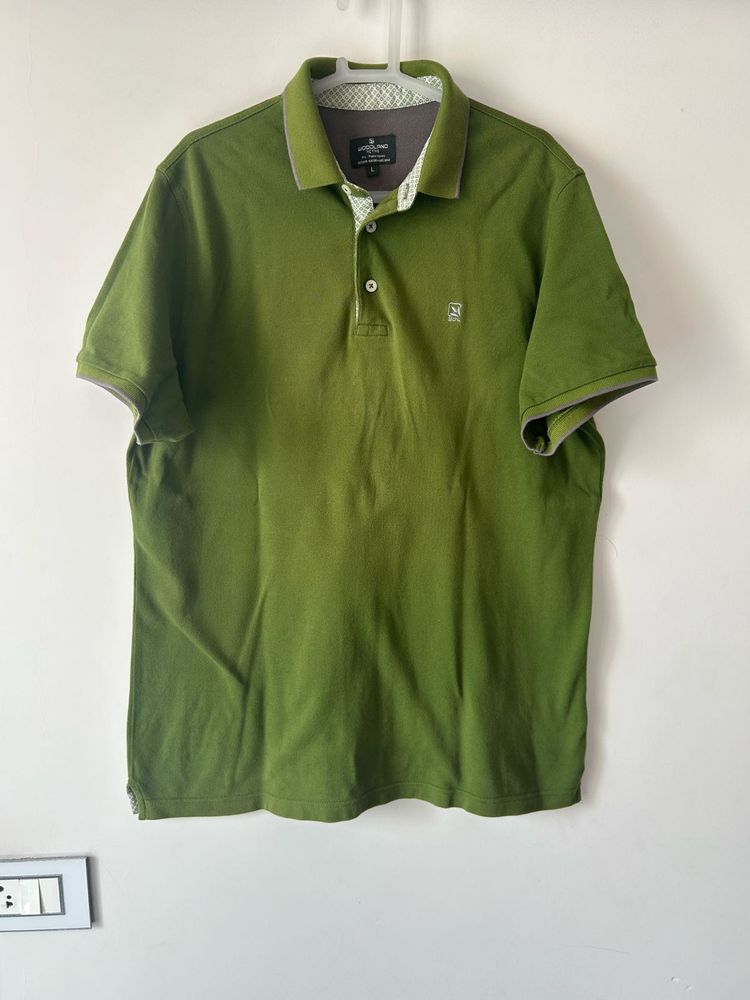 Olive Green Polo Shirt size L stretchable to XL