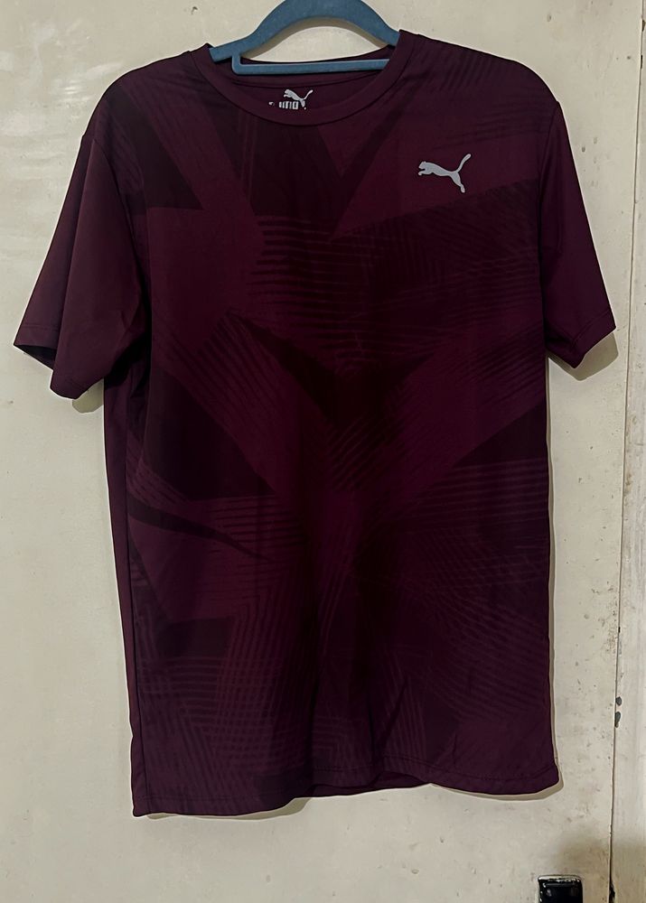 Burgundy Gym/Regular Wear T-shirt