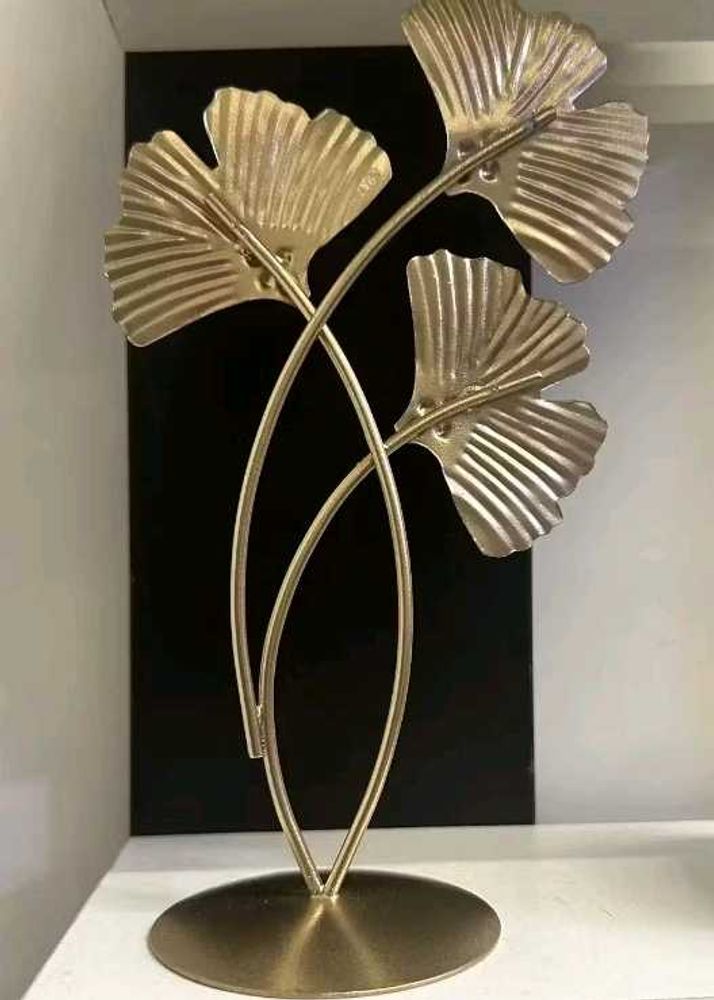 Elegant Gold Ginkgo Leaf Sculpture