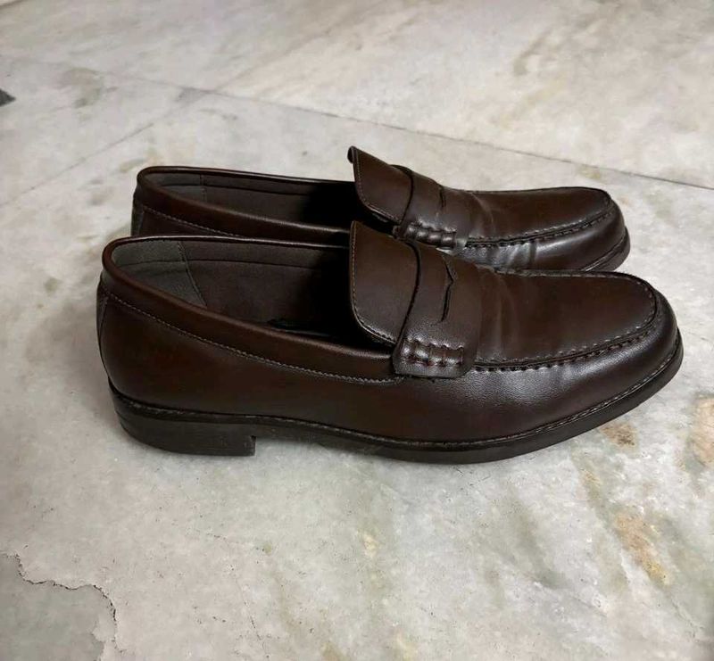WESTSIDE SOLEPLAY BROWN LEATHER LOAFERS UK 7