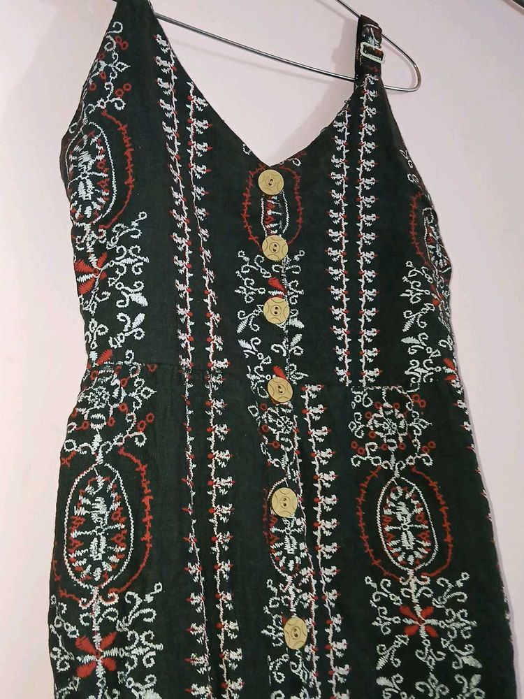 🌿 &#34;Boho Printed Strappy Maxi Dress&#34;