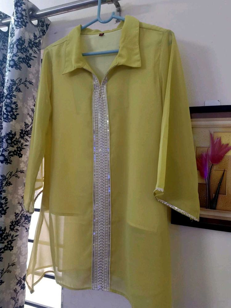 WOMEN'S Elegant Yellow Tunic Top