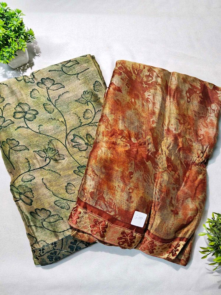 Elegant Floral Print Sarees