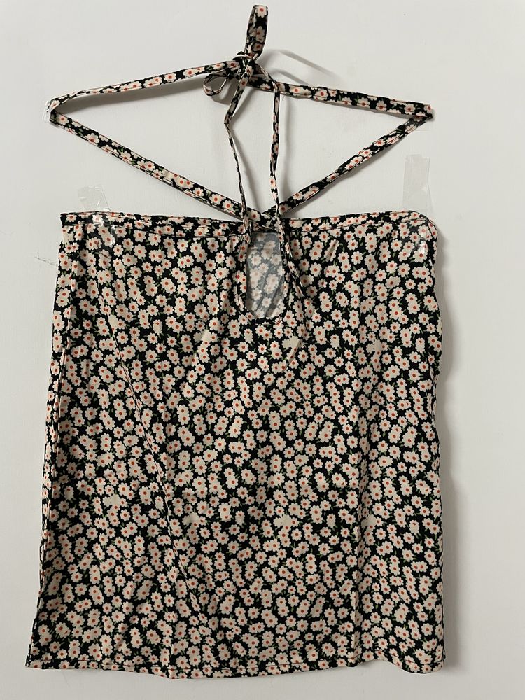 Floral Tie Up Mini Skirt
