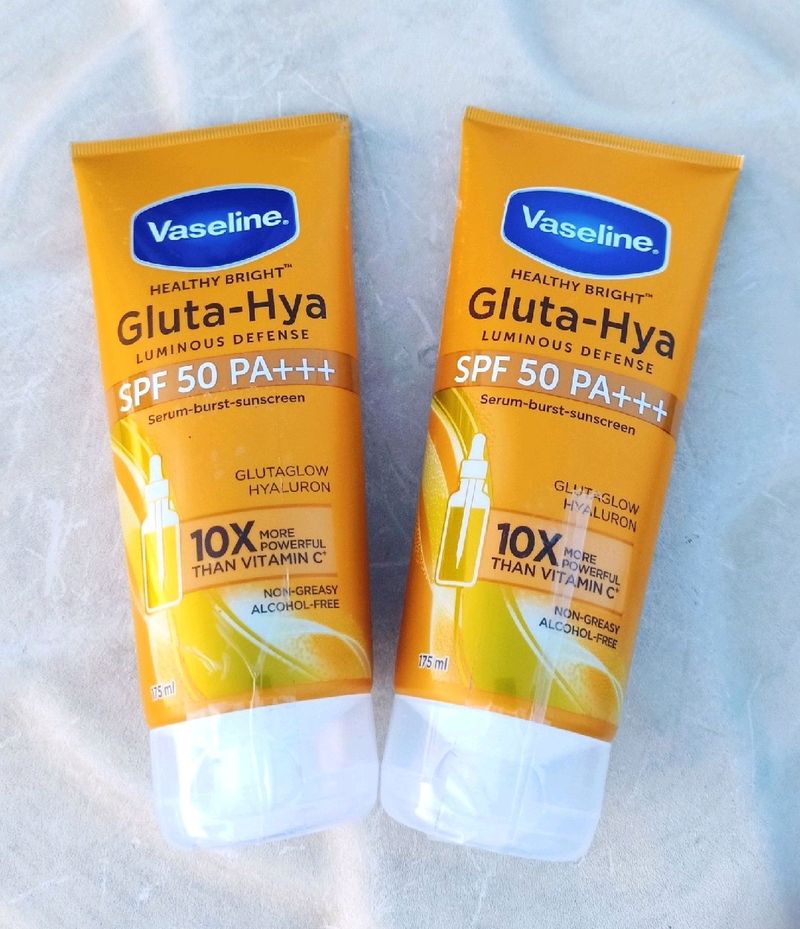 Vaseline Gluta Hya Sunscreen Pack Of 2 😱😍
