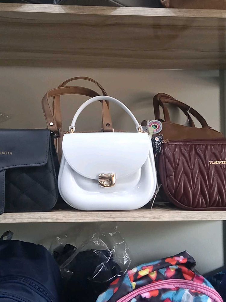 White Silicon Handbag Purse+ Sling bag 🛍️