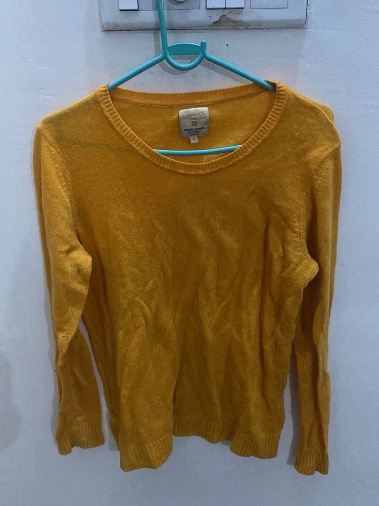 Mustard Knit Pullover Sweater