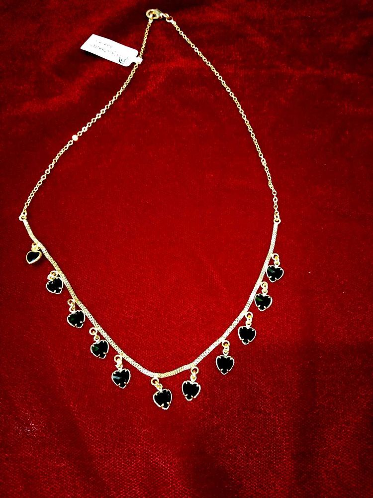Gold-Tone Heart Charm Necklace