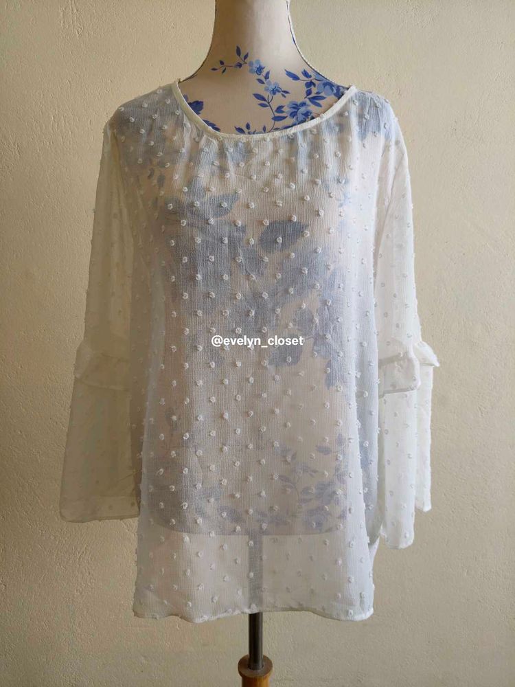 Sheer Swiss Dot Blouse