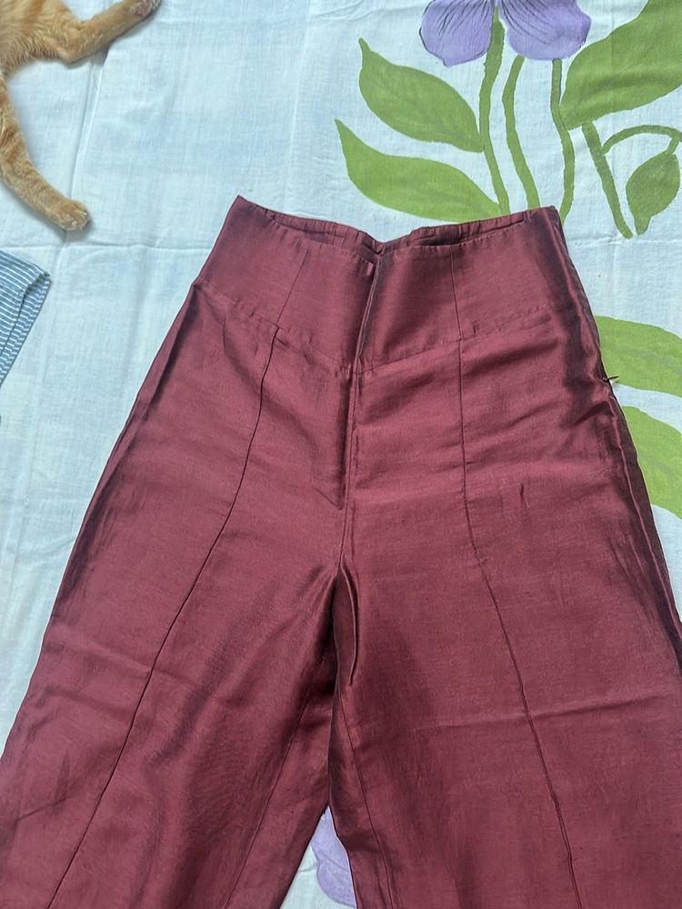 Maroon Palazzo Pants