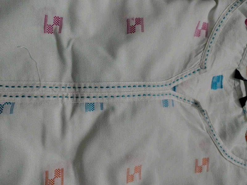 White Printed kurta