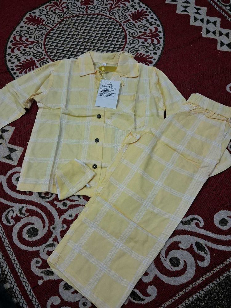 Cute Yellow Kids Pajama Set