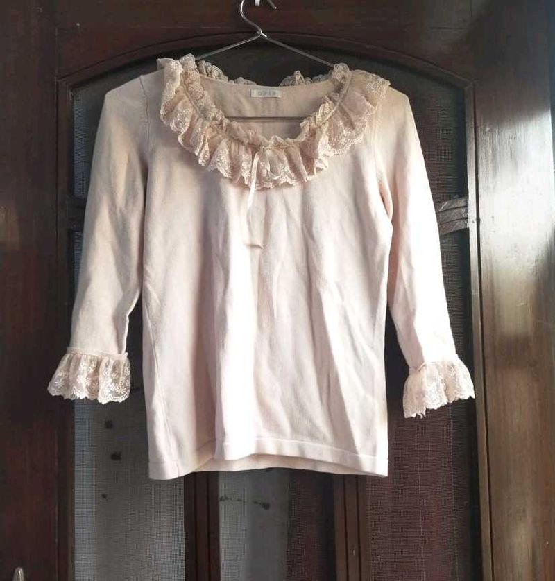 Period Drama Cotton Lace Top