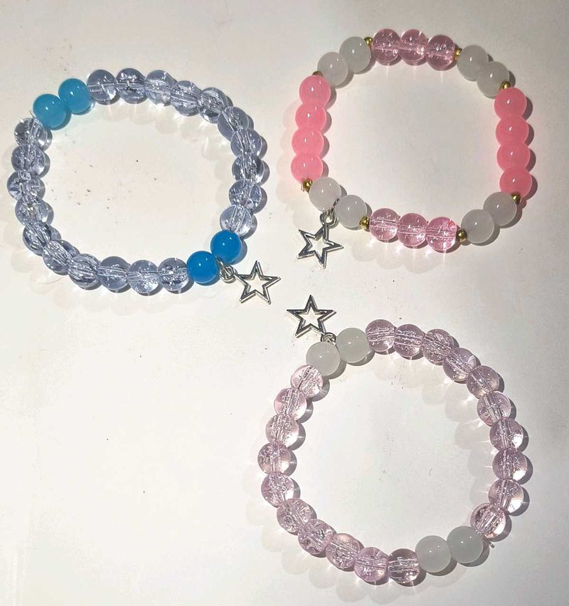 Beaded Star Charm Bracelet Set