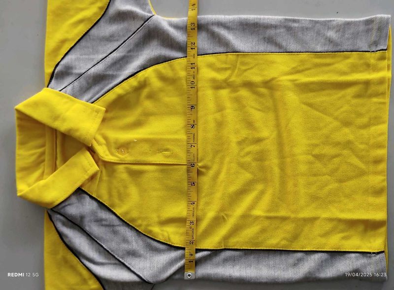 Yellow &amp; Gray Polo T Shirt