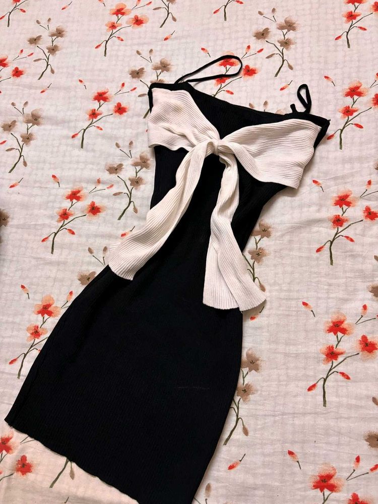 Black &amp; White Bow Dress