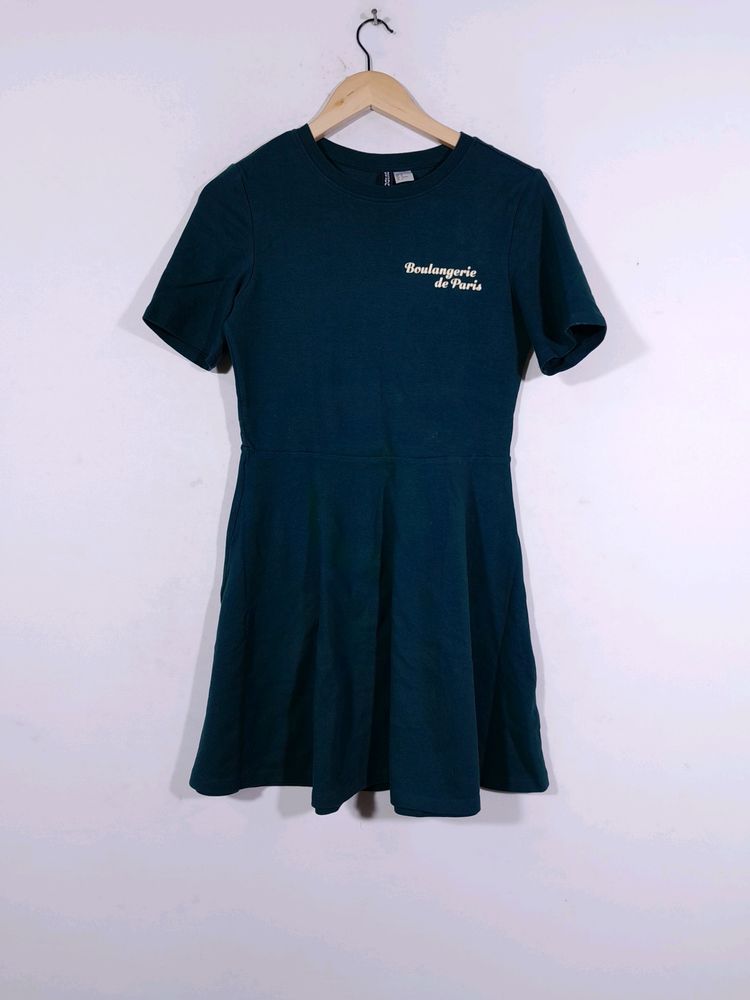 H&amp;M Dark Green Mini Dress(women&#39;s)