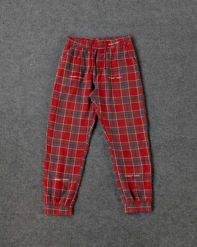 OFF WHITE CHECK SWEATPANTS
