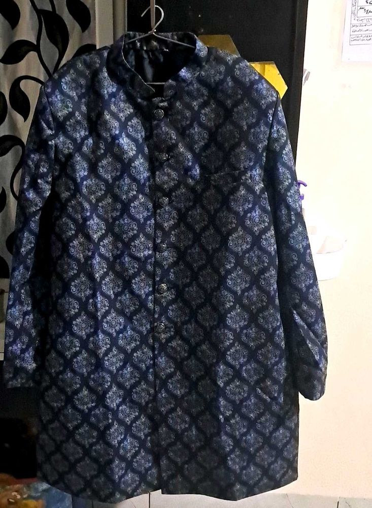Elegant Blue Ethnic Jacket Kurta Style