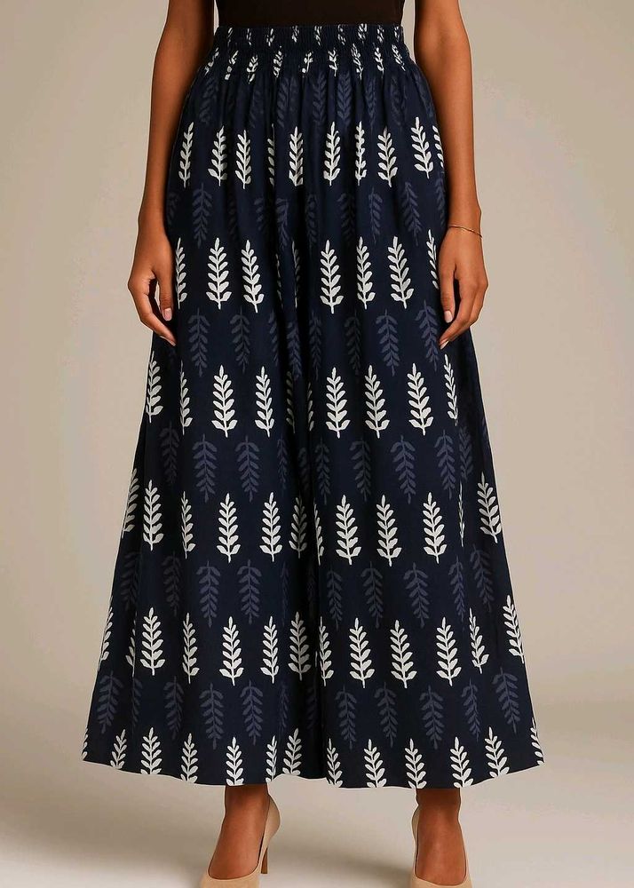 Leaf Print Palazzo Cum Skirt
