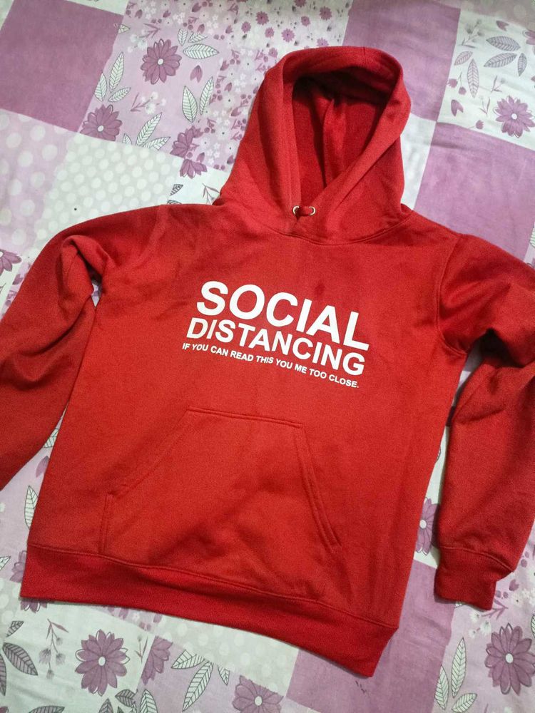 Red Social Distancing Hoodie