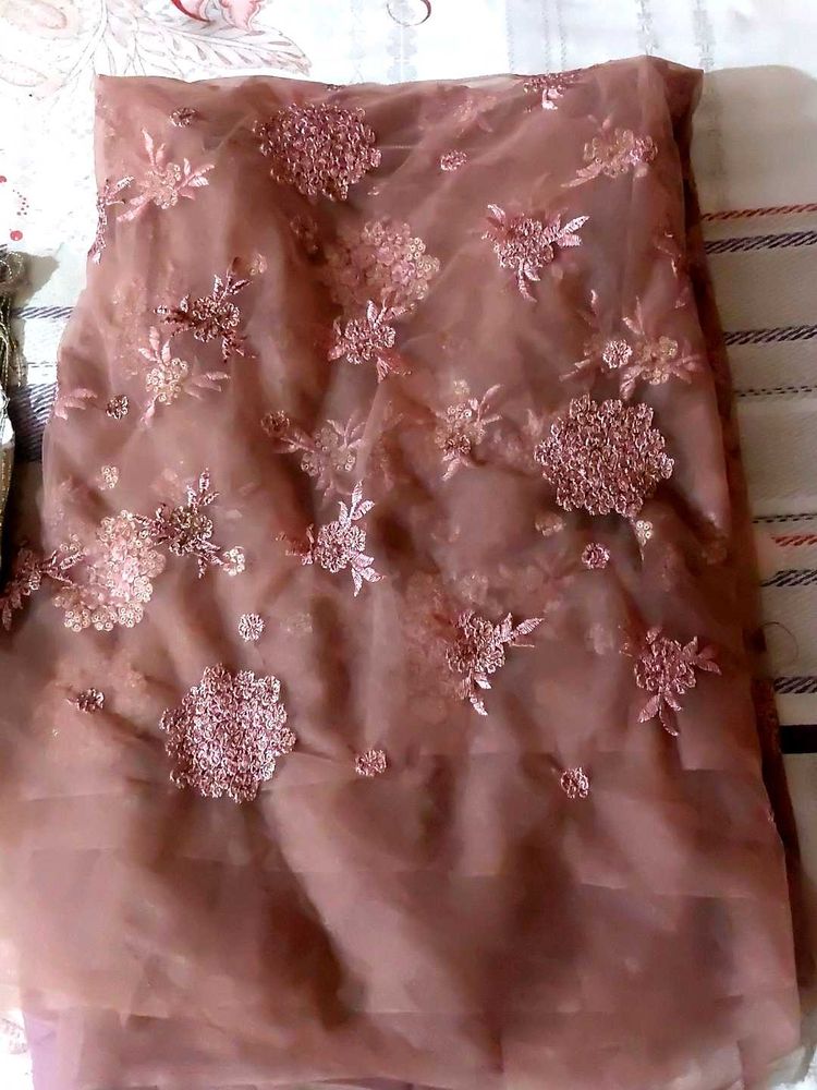 Net Saree And Sequence Work Blouse