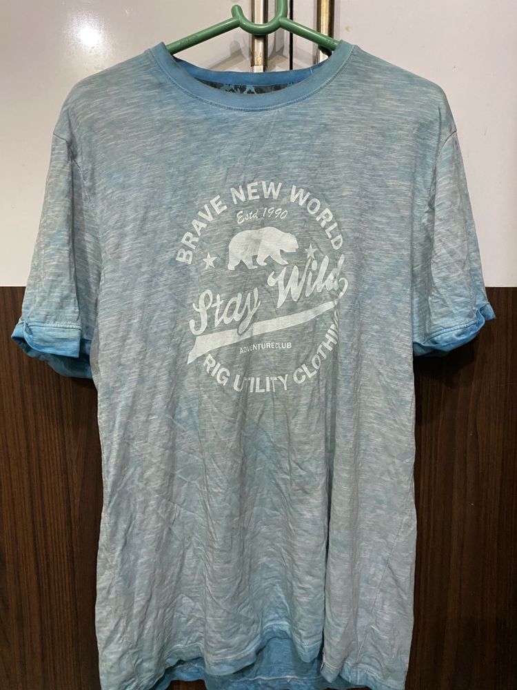 Ombre Round Neck T Shirt