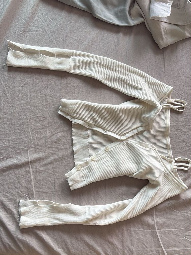 Ribbed Knit Cutout Top