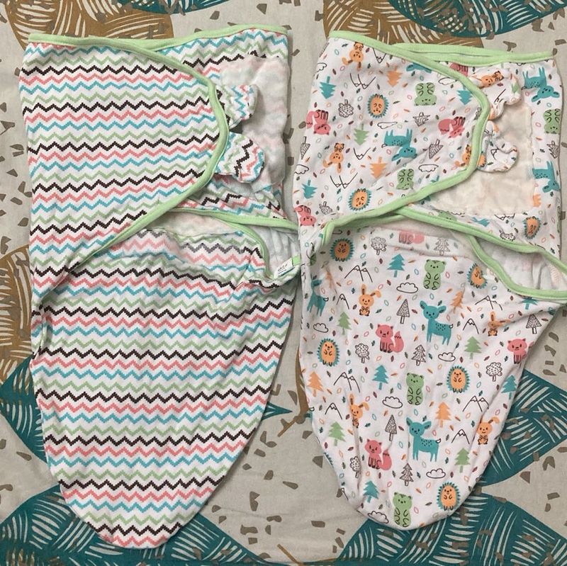 Babyhug Stick On Wrapping Blanket (pack Of 2)