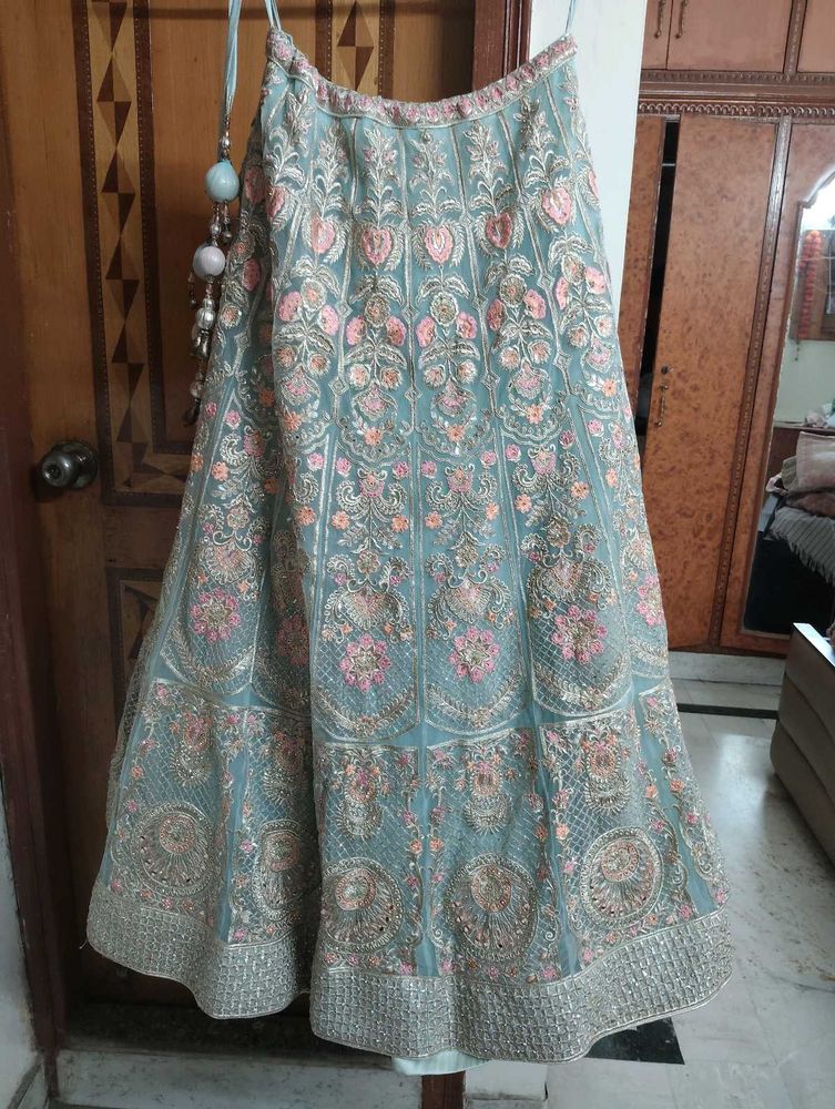 Elegant Blue Embroidered Lehenga Choli