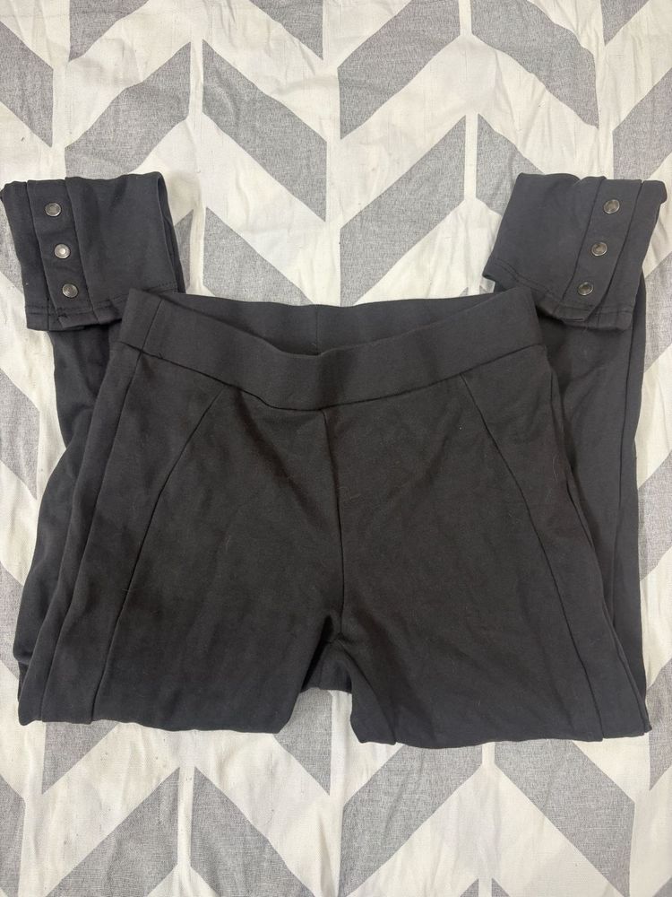 Black Pants with Button Detail
