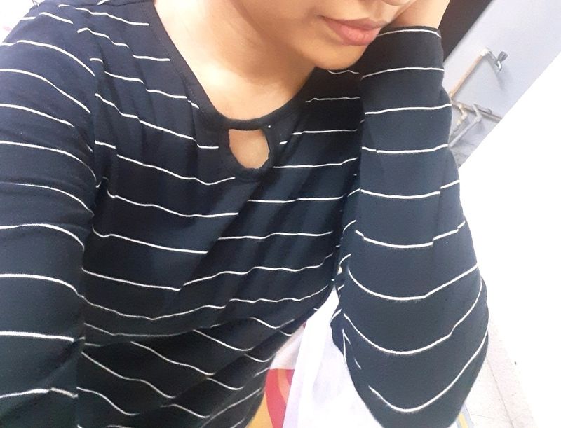 Black Stripped Crop Top