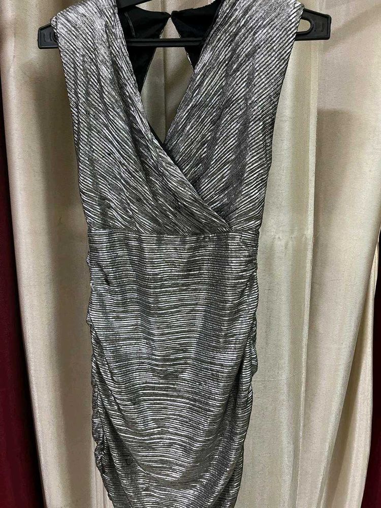 Bershka limited edition Sparkly Silver Party Dress