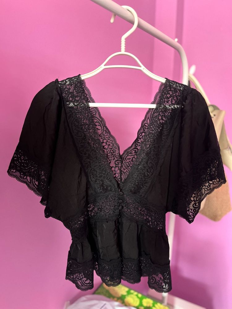 Sheer  Peplum Top