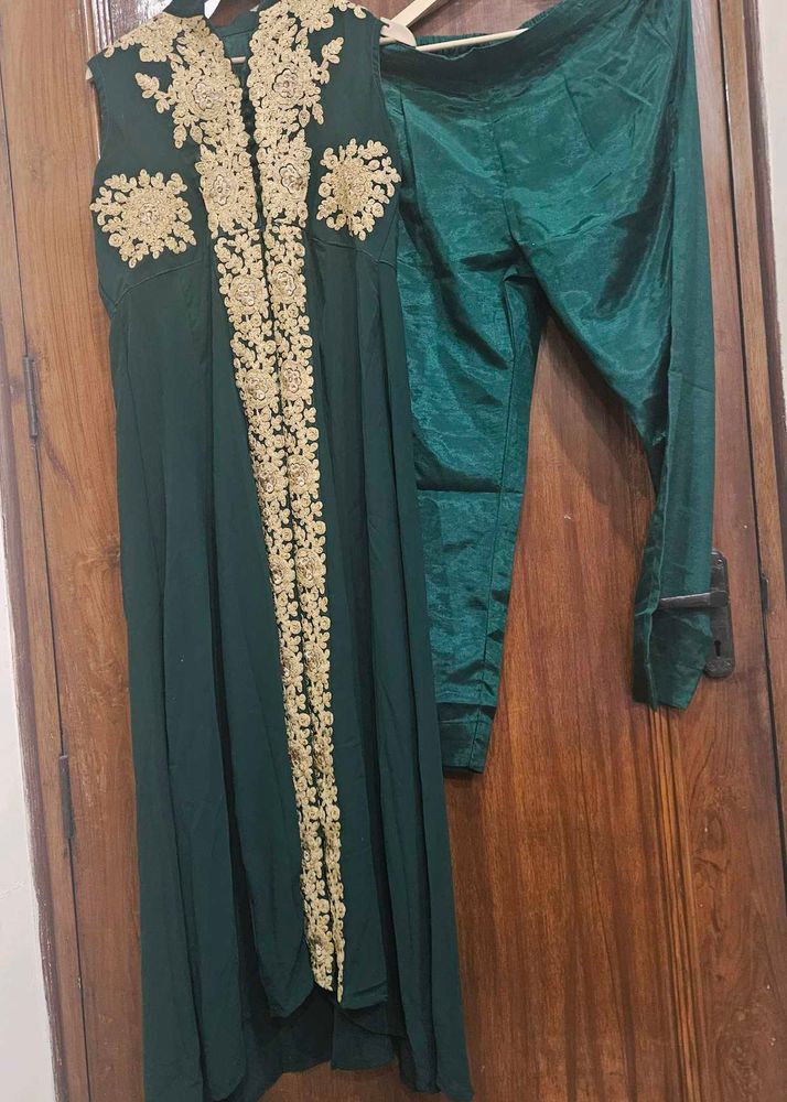 Festive Green Kurta Set