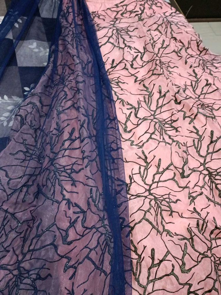 Price Drop 💧Navy Blue And Pink Lehenga Choli