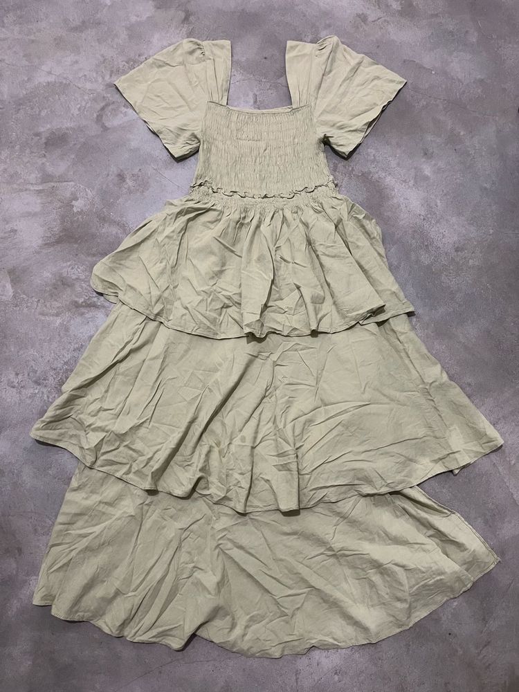Light Green Tiered Maxi Dress