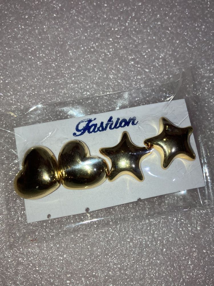 Heart &amp; Star stud earring